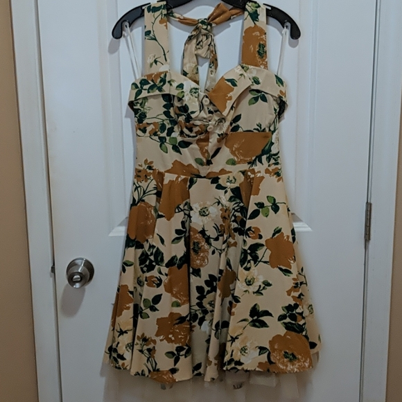 Feverfish UK 50s Style Floral Dress - Picture 1 of 8